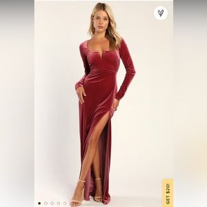 Lulus Mauve Velvet Formal Dress